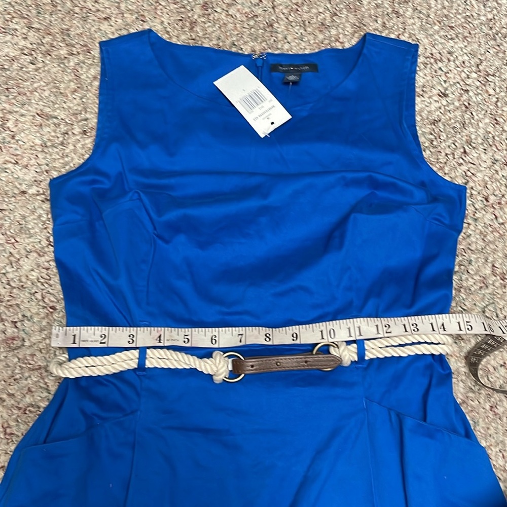 Tommy Hilfiger Blue Dress with White Belt - Picture 6 of 10